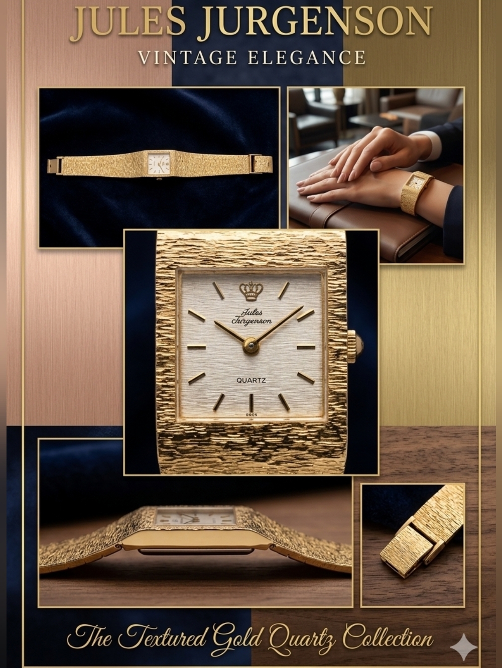 Textured Gold Quartz Women’s Watch